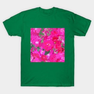 Soft Wild Roses on Magenta T-Shirt